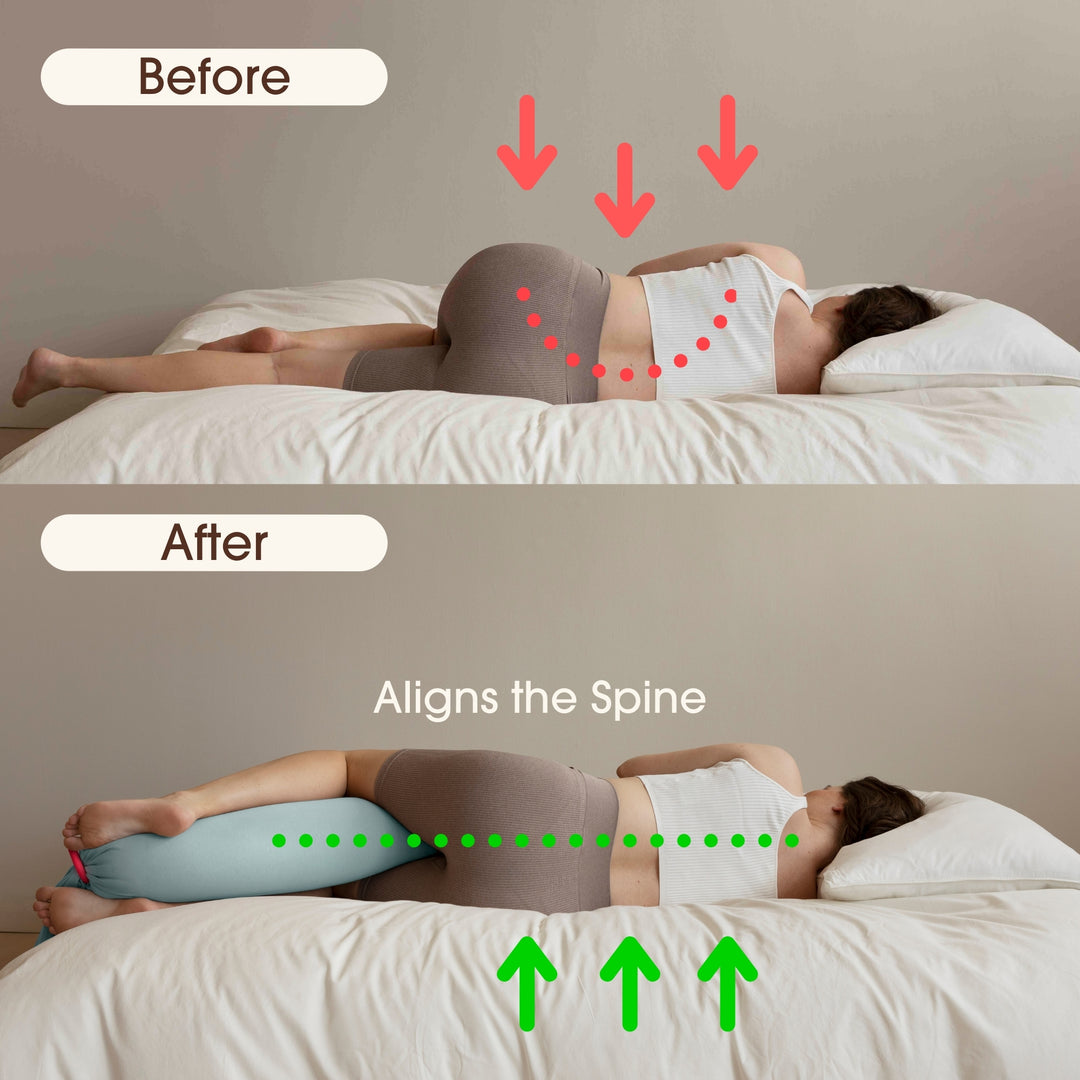 bbhugme pregnancy pillow aligns the spine